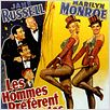 Les Hommes préfèrent les blondes : affiche Howard Hawks, Jane Russell, Marilyn Monroe