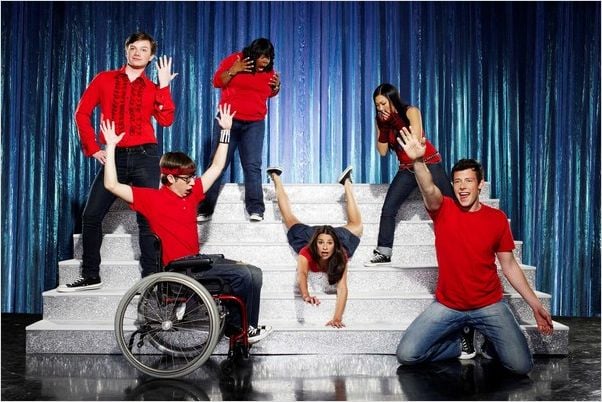Glee : Photo Amber Riley, Chris Colfer, Cory Monteith, Jenna Ushkowitz, Kevin McHale