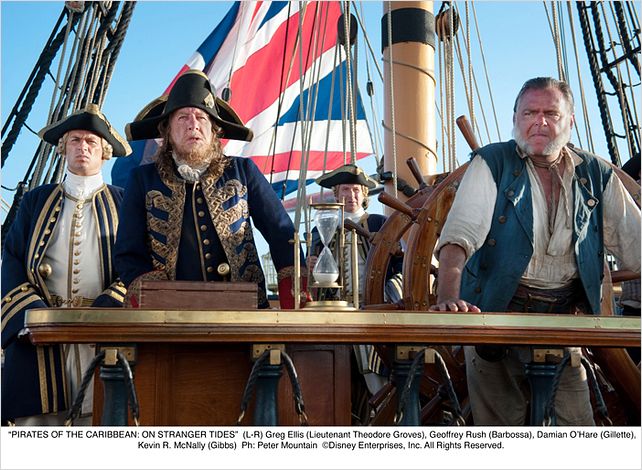Pirates des Caraïbes : la Fontaine de Jouvence : photo Geoffrey Rush, Greg Ellis, Kevin McNally, Rob Marshall