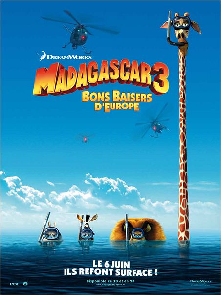 Madagascar 3, Bons Baisers D’Europe : affiche